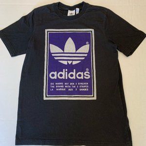 Addidas size medium black shirt with purple lettering
